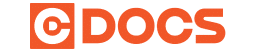 About Us 1 CDOCS logo in orange text, featuring a white "C" inside an orange square to the left on a transparent background
