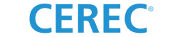 About Us 2 CEREC logo in blue text on a transparent background